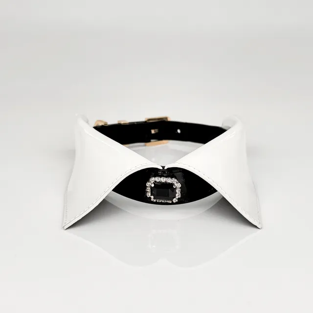 fr-ulein-kink-collars-choupette-collar-halsband-schwarz-wei image 1