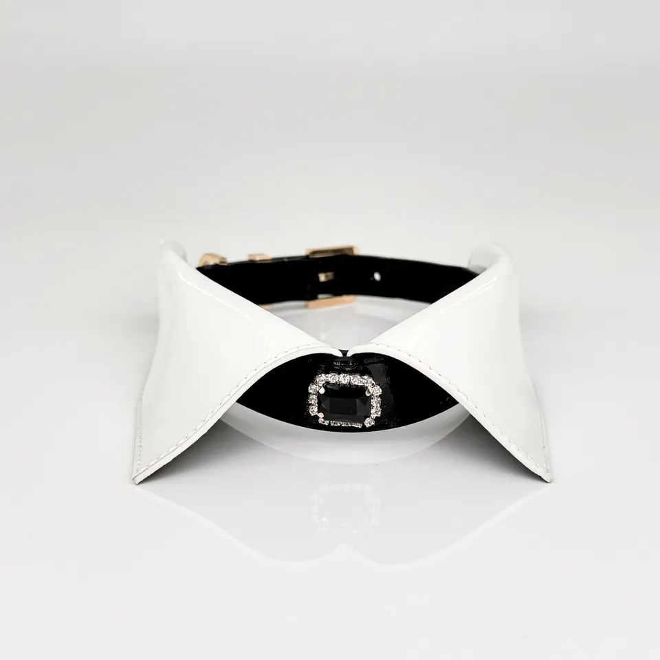 fr-ulein-kink-collars-choupette-collar-halsband-schwarz-wei image 1