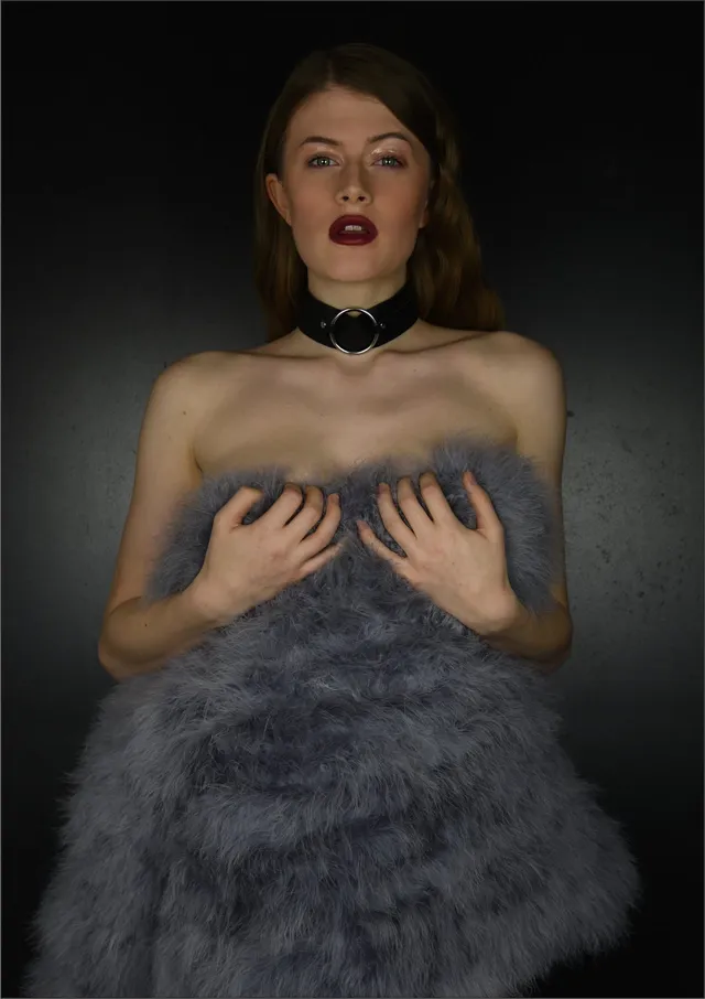 amoreze-tom-boy-leder-choker-halsband-schwarz-m-ring image 1