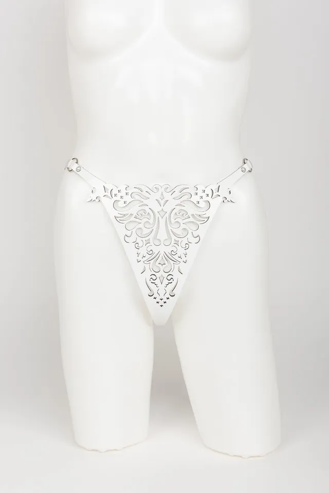 fr-ulein-kink-bianco-string-lackleder-wei-s-m image 1