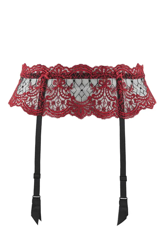 aubade-passion-nocturne-strumpfg-rtel-schwarz-t-llstickerei image 1