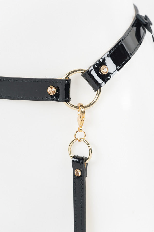 fru00e4ulein-kink-jet-strapsgu00fcrtel-schwarz-gold-leder image 3