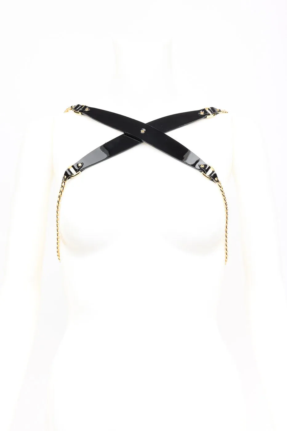 fr-ulein-kink-rica-chain-harness-schwarz-lackleder-kette image 1