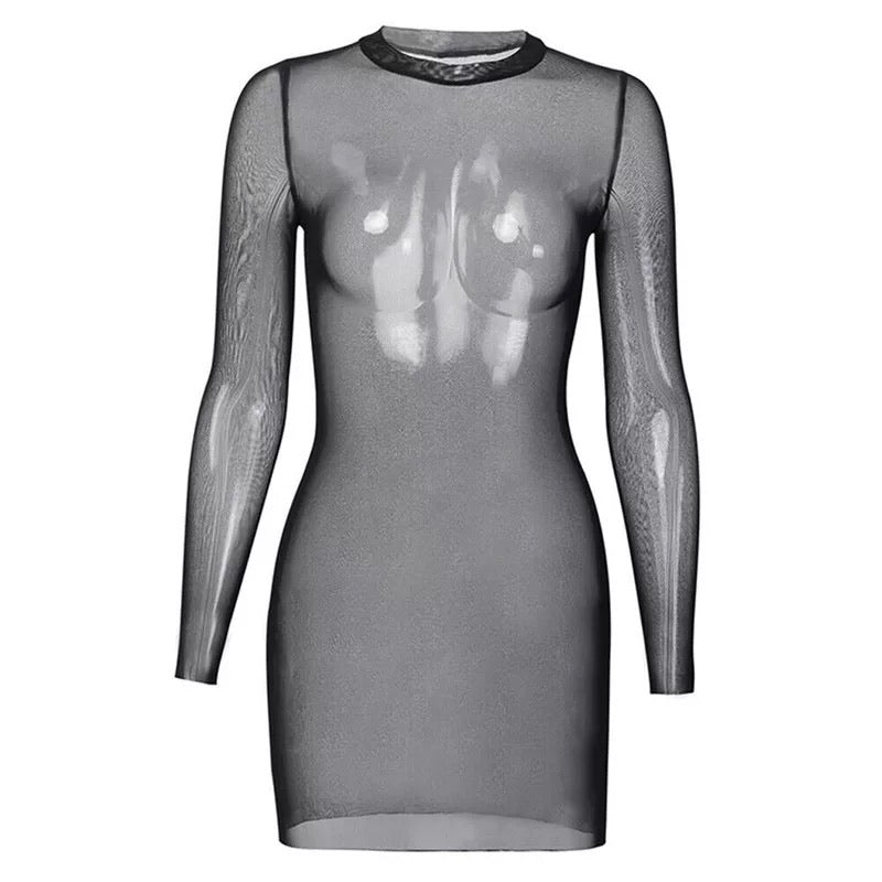amoreze-playsuits-mara-mesh-kleid-schwarz-m-langarm image 3