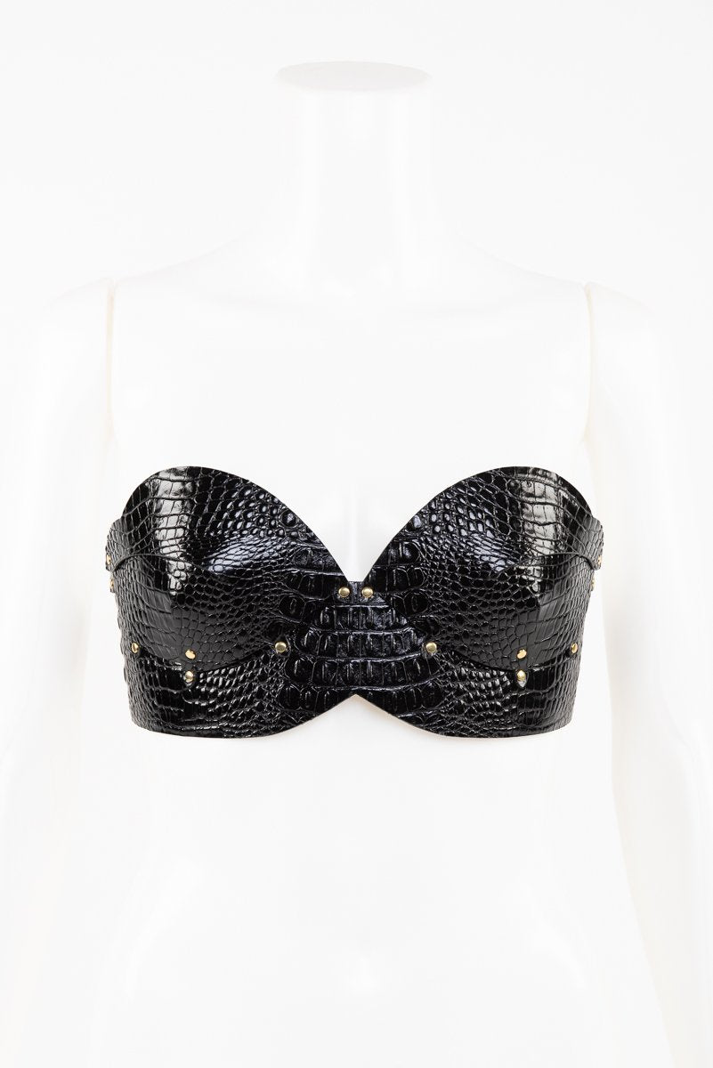 fr-ulein-kink-crocco-bra-leder-bh-schwarz-kroko-one image 1