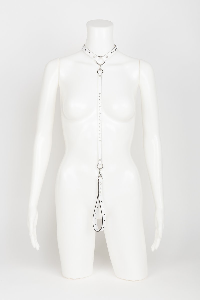 fr-ulein-kink-collars-bianco-halsband-mit-leine-wei image 1