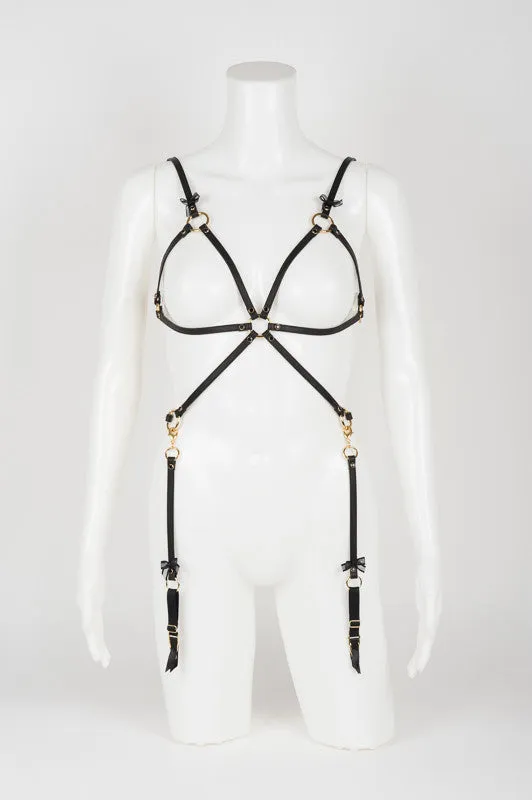 fr-ulein-kink-onyx-playsuit-leder-harness-strumpfhalter-schwarz image 1