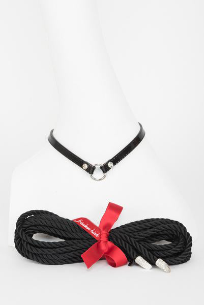 fr-ulein-kink-lassos-kiss-lasso-set-halsband-schwarz-rot image 1