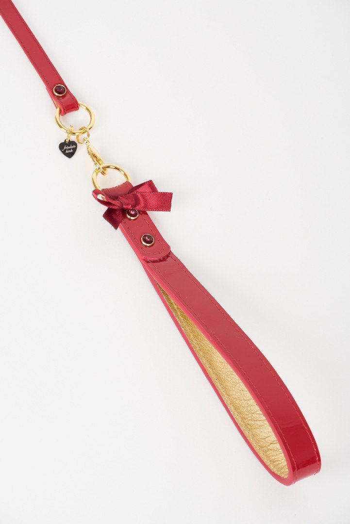 fr-ulein-kink-red-hot-lead-collar-halsband-lackleder-rot-gold image 5