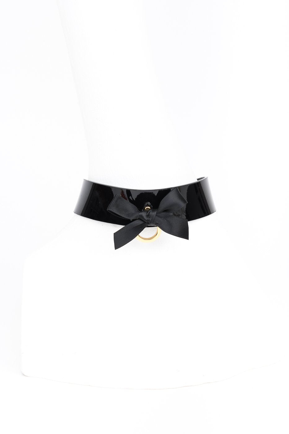 fr-ulein-kink-fk-halsband-schwarz-lackleder-schleife image 1