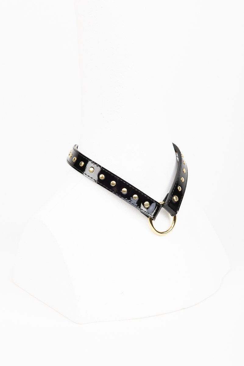 fraulein-kink-ricco-collar-halsband-schwarz-lackleder-gold image 4