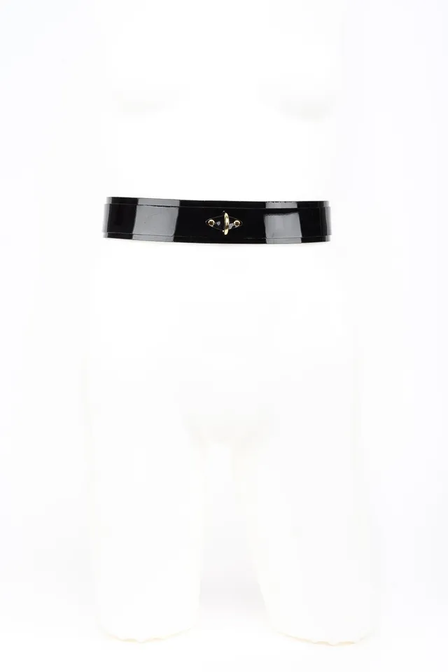 fr-ulein-kink-rica-belt-g-rtel-one-schwarz-lack-gold image 1