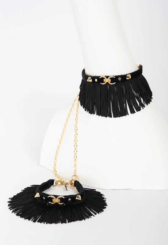 fr-ulein-kink-noir-fringe-handfesseln-schwarz-gold-fransen image 1