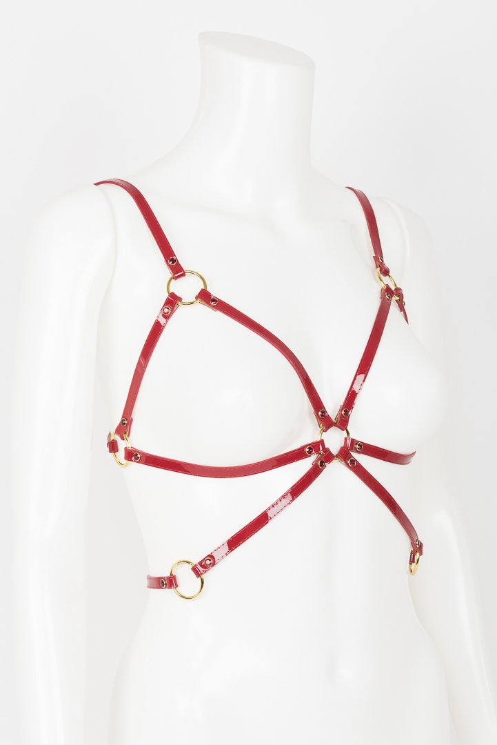 fraulein-kink-red-hot-cage-harness-bh-rot-gold-one-size image 4