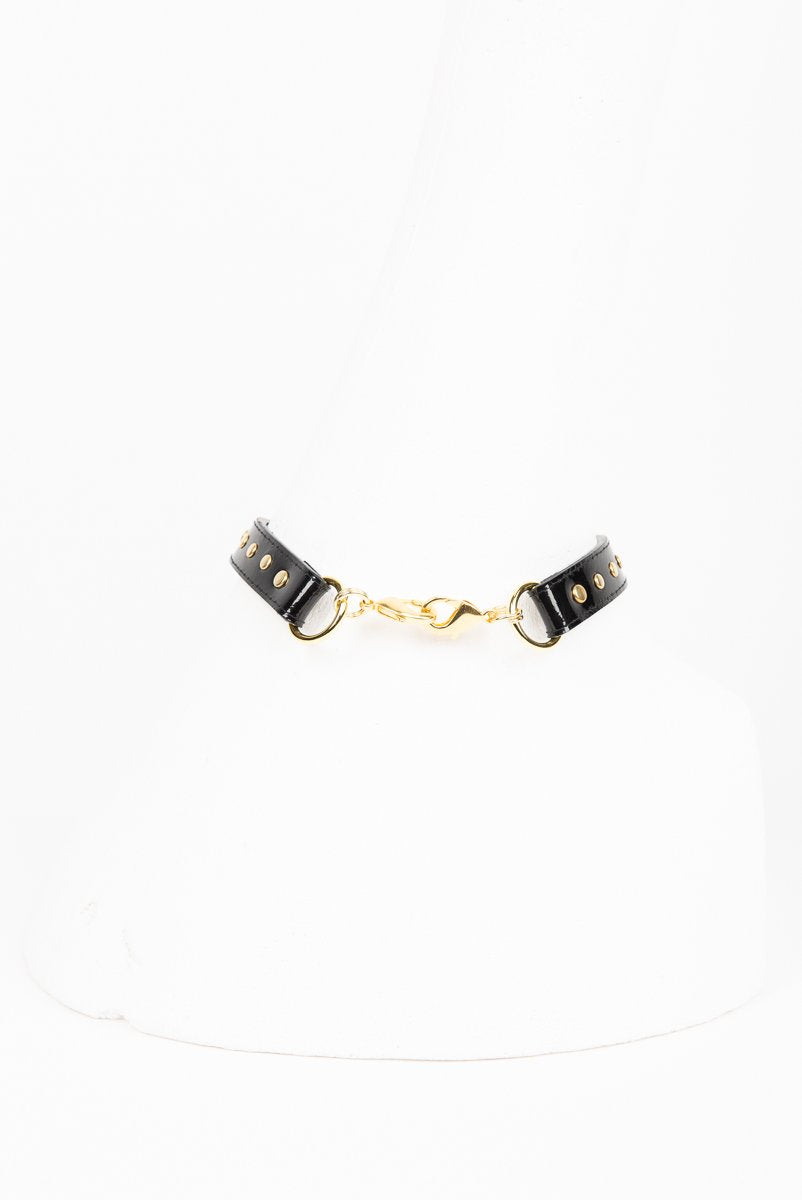 fraulein-kink-ricco-collar-halsband-schwarz-lackleder-gold image 5