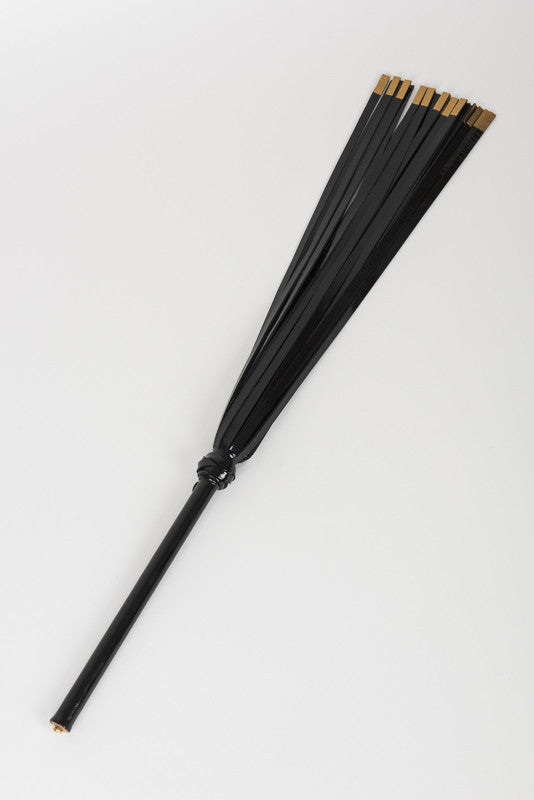 fr-ulein-kink-crops-ritsy-flogger-peitsche-schwarz-gold image 1
