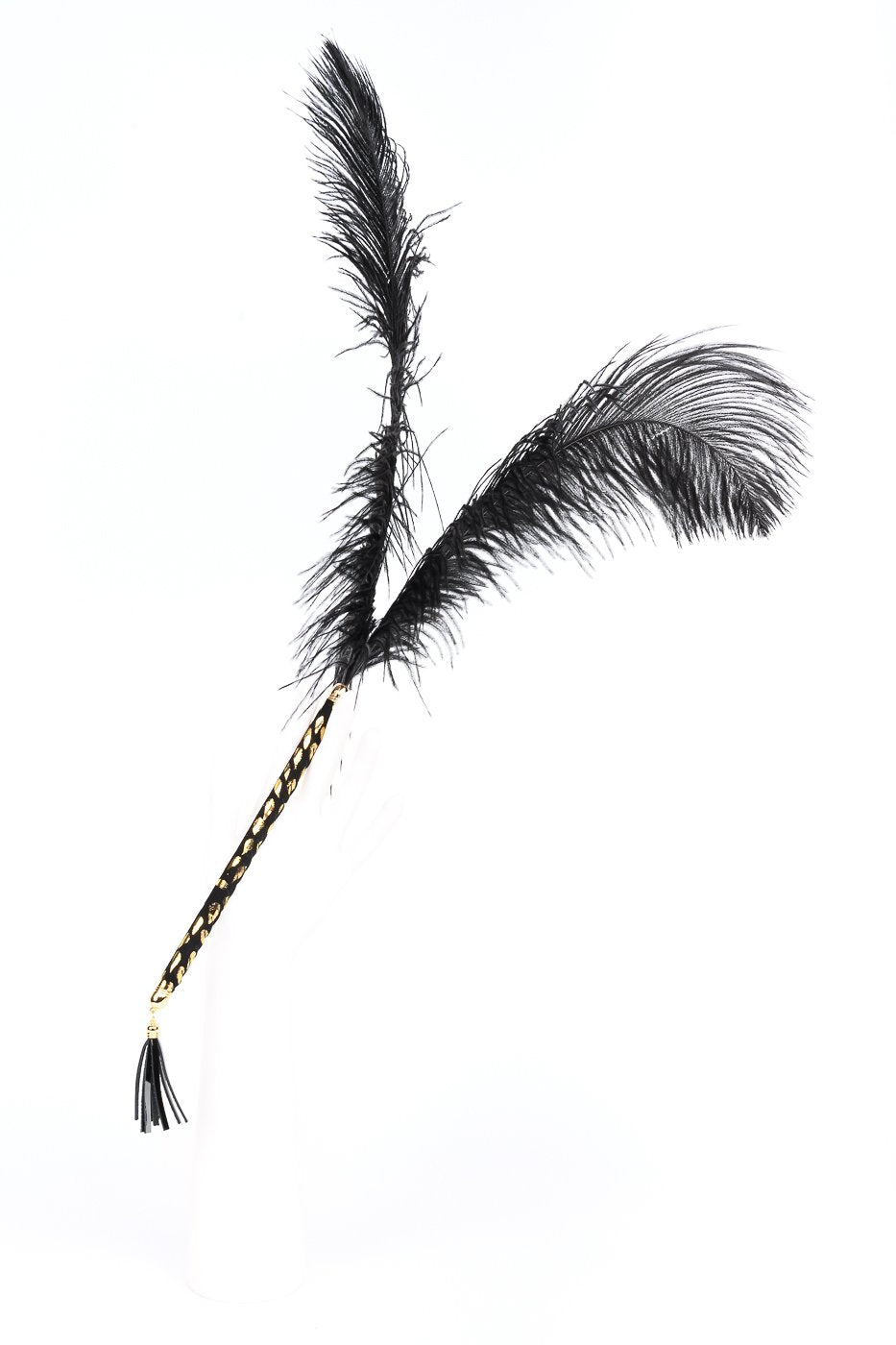 fr-ulein-kink-deluxe-federteaser-schwarz-strau-gold image 1