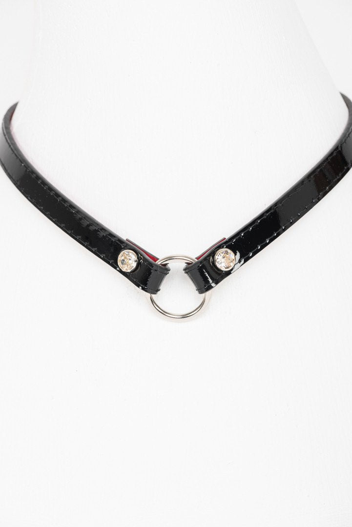 fru00e4ulein-kink-eiffel-collar-halsband-schwarz-rot-lackleder image 3