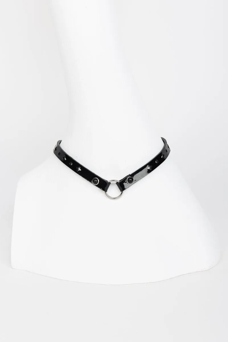 fr-ulein-kink-nero-skinny-halsband-schwarz-lackleder image 1