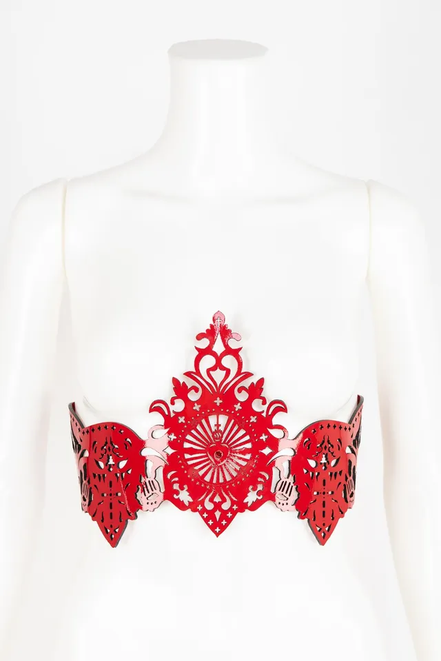fr-ulein-kink-rosso-underbust-harness-rot-lack-s-m-m-l image 1