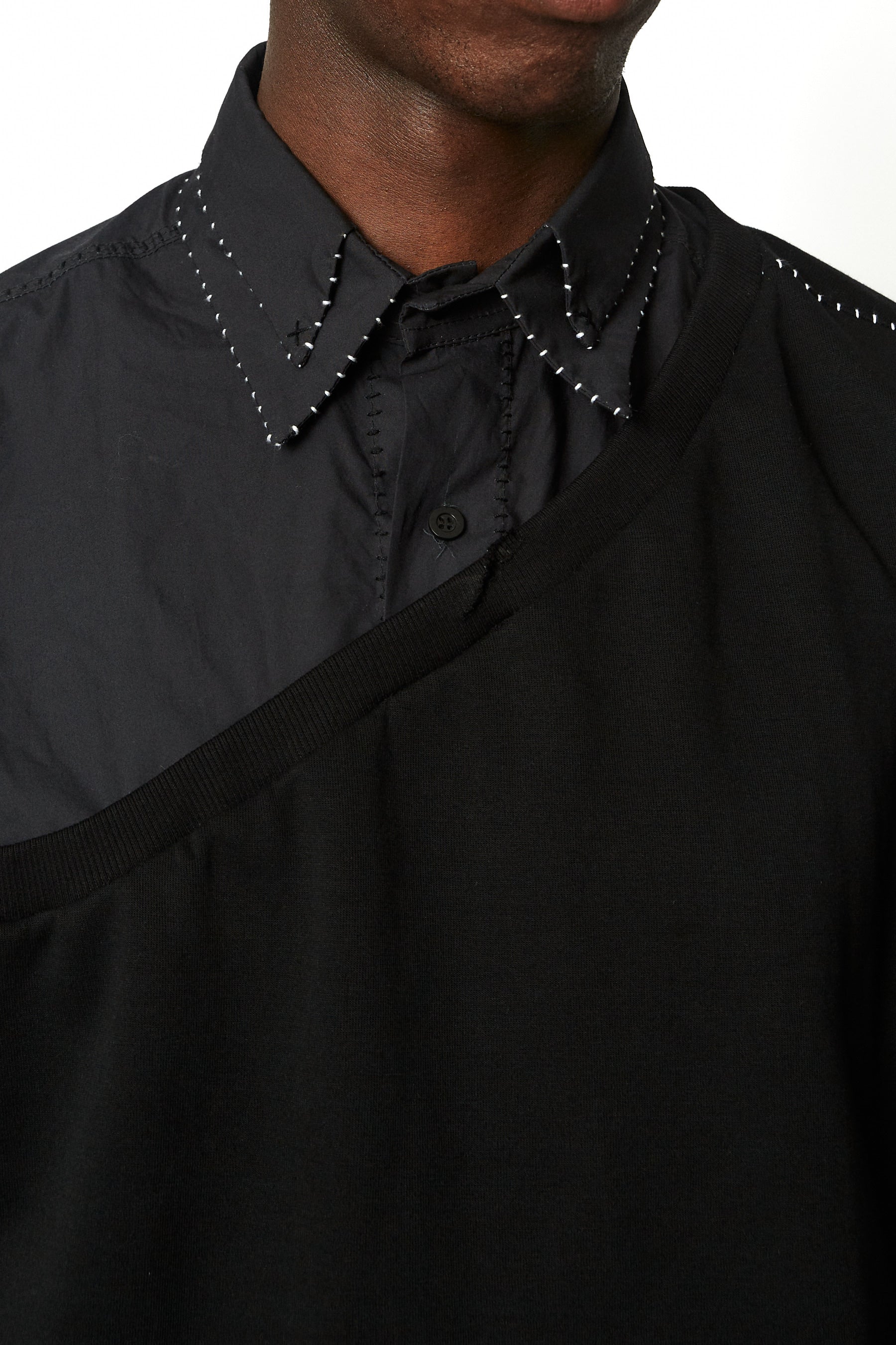 dennis-chuene-double-tee-shirt-wei-baumwolle-kragen-s-xl image 1