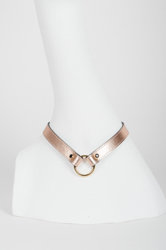 fraulein-kink-topaz-halsband-mit-leine-ros-gold-swarovski image 4