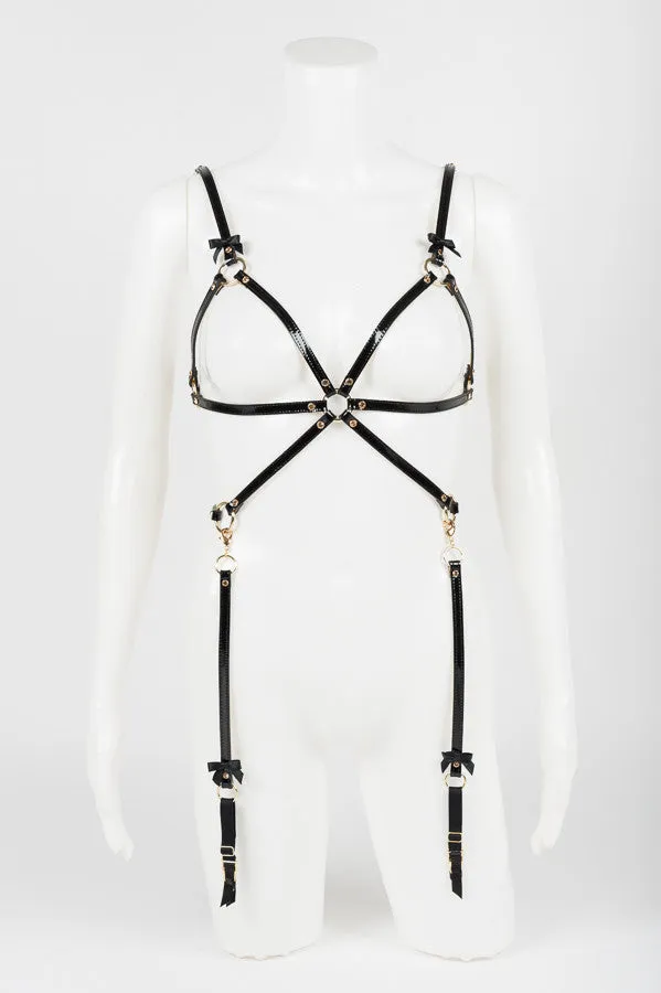 fr-ulein-kink-jet-playsuit-leder-body-schwarz-mit-strapsen image 1