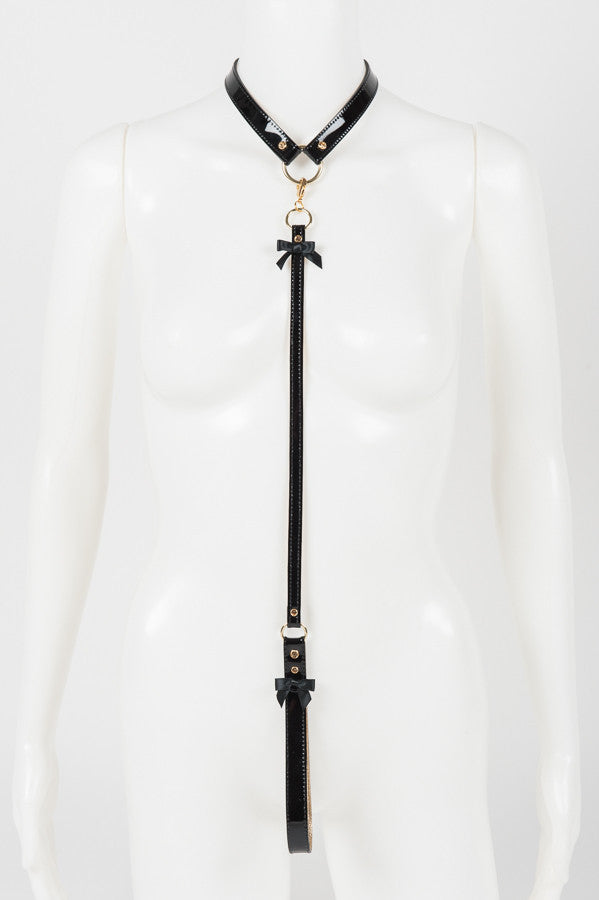 fr-ulein-kink-collars-jet-lead-halsband-mit-leine-schwarz image 1