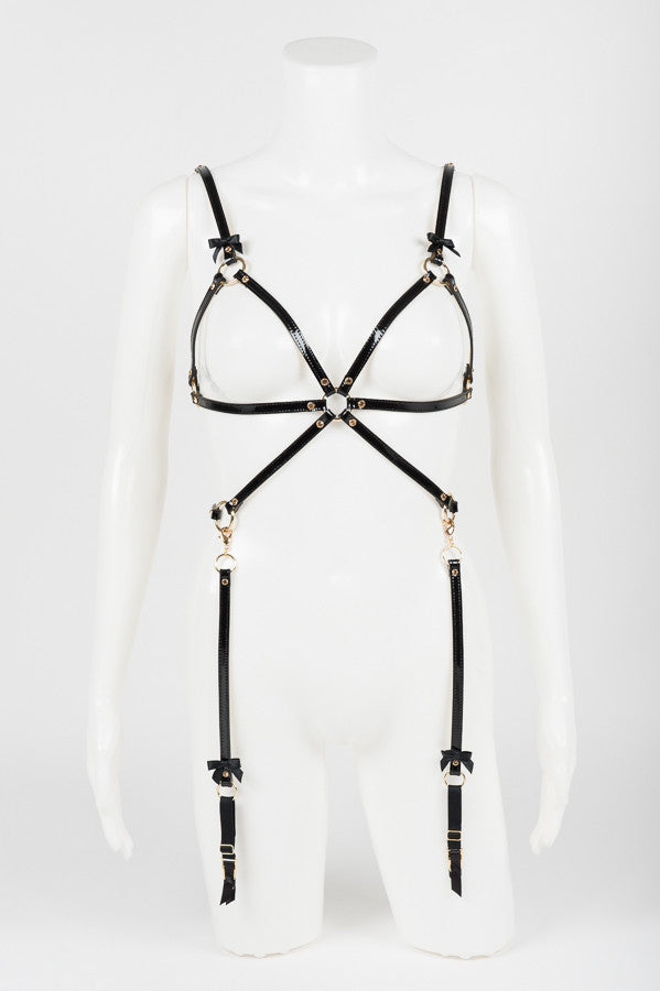 fr-ulein-kink-jet-playsuit-leder-body-schwarz-mit-strapsen image 1