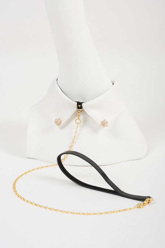 fr-ulein-kink-collars-blanc-satin-halsband-mit-leine-creme image 1