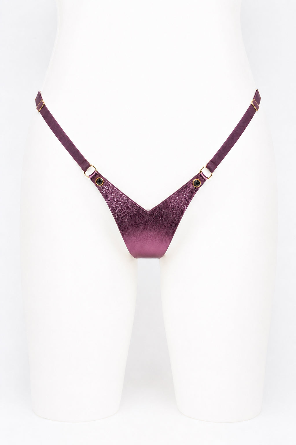 fraulein-kink-lingerie-violet-mini-string-lederstring-lila-one-size image 1