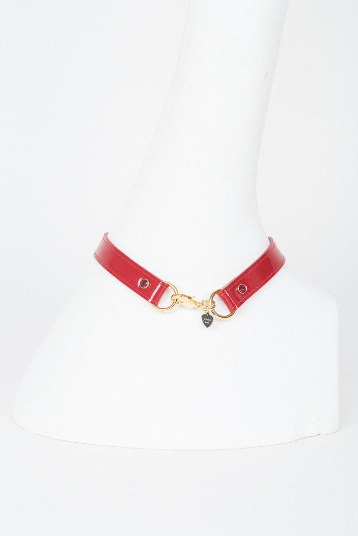 fr-ulein-kink-red-hot-lead-collar-halsband-lackleder-rot-gold image 8