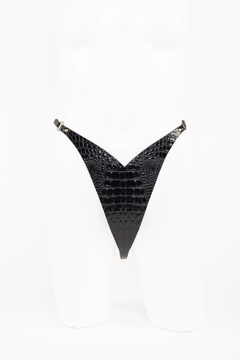 fr-ulein-kink-lingerie-crocco-string-ledertanga-schwarz image 1