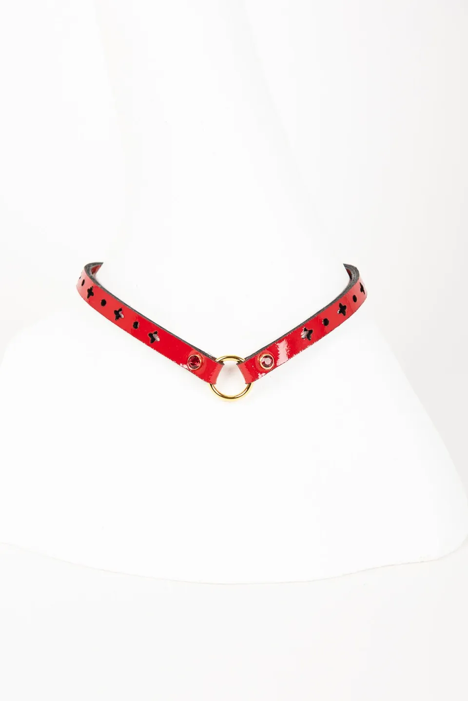 fr-ulein-kink-rosso-skinny-collar-halsband-rot-lackleder image 1