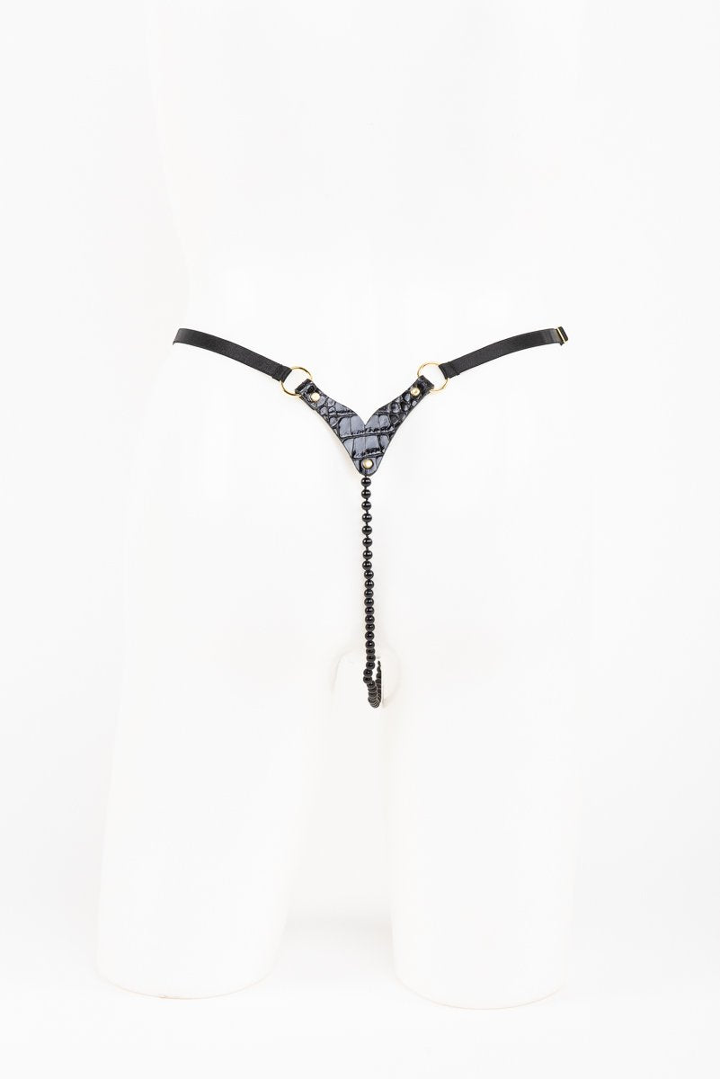 fr-ulein-kink-crocco-pearl-string-perlenstring-schwarz-leder image 3