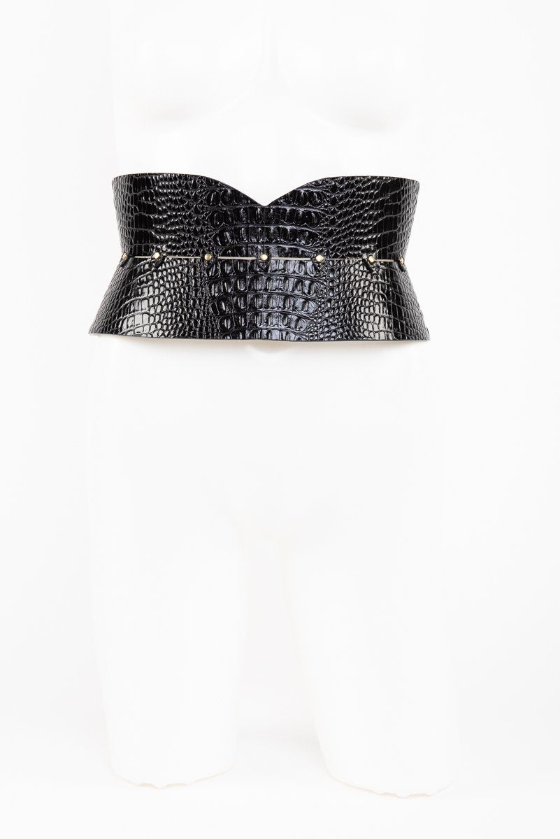 fr-ulein-kink-crocco-tailleng-rtel-kroko-lackleder-schwarz image 1