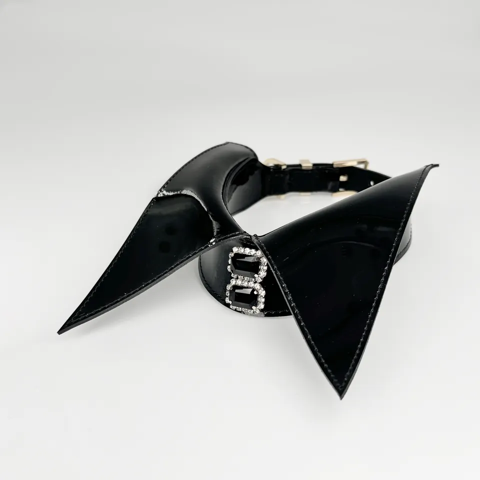 fr-ulein-kink-noir-black-tie-collar-halsband-lackleder image 1