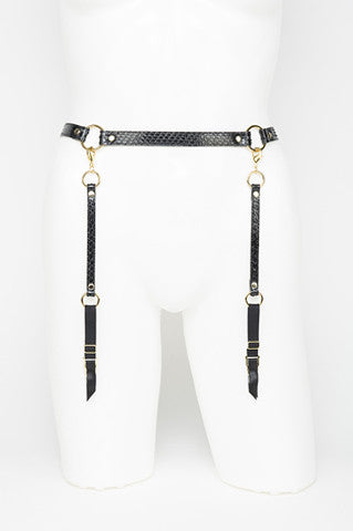fr-ulein-kink-luxe-strapsg-rtel-leder-python-schwarz image 1