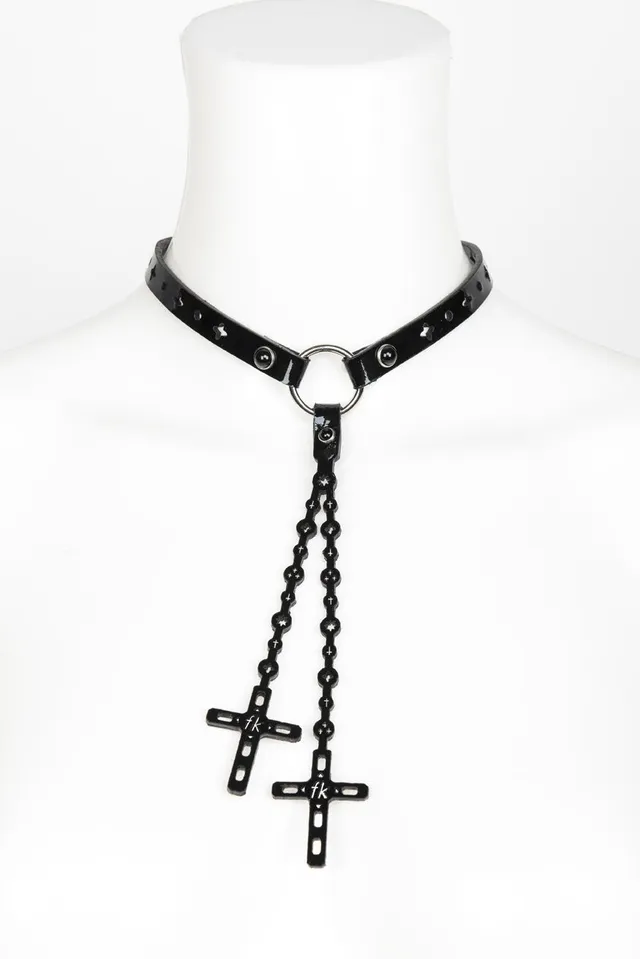 fr-ulein-kink-nero-rosary-choker-halsband-lackleder-schwarz image 1