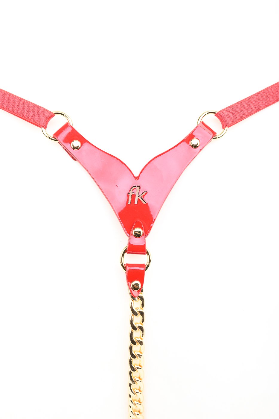 fru00e4ulein-kink-roja-chain-string-string-s-m-rotes-lackleder image 3