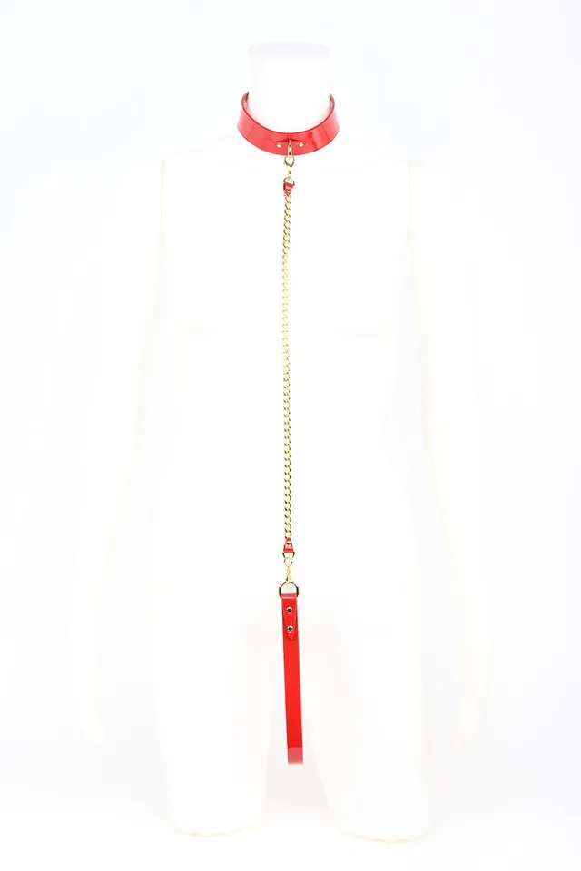 fr-ulein-kink-roja-lead-halsband-mit-leine-rot-gold image 1