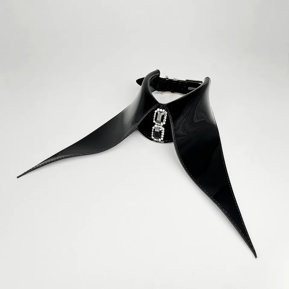 fr-ulein-kink-noir-kaiser-collar-halsband-lack-schwarz image 1